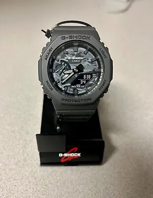 NEW Casio G-Shock GA2100CA-8A CasiOak Blue Grey Camouflage Digital Analog Watch • $48