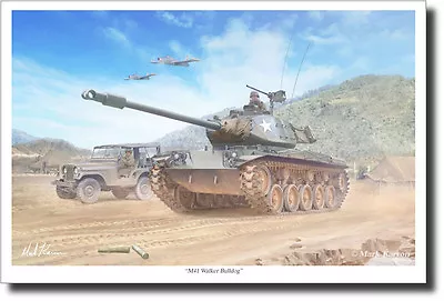 M41 Walker Bulldog By Mark Karvon - Tank - Modern Military Art -Cadillac - Decor • $90
