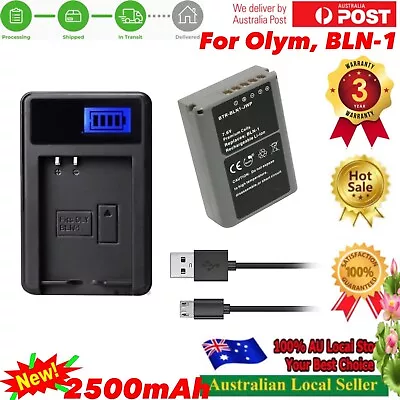 USB Charger &2.5A Battery For B-BLN1 For Olympus OM-D PEN E-P5 E-M5 MARK II E-M1 • $31.10