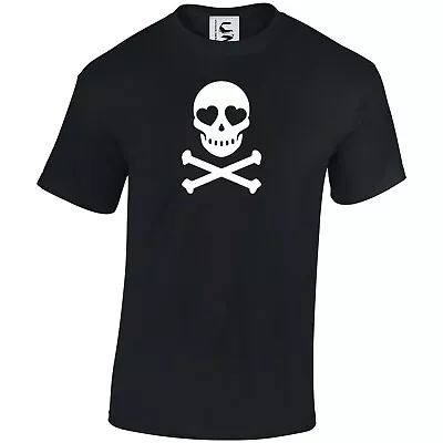 Skull With Heart Eyes Goth Style T-shirt Top Gift Adults Teens & Kids Sizes • £9.99