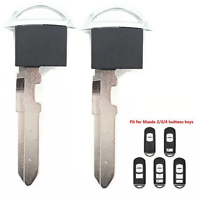 2Pcs New Uncut Smart Remote Emergency Insert Key Blade Blank For Mazda 3 5 6 • $6.96