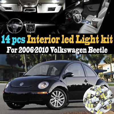 14Pc Super White Car Interior LED Light Bulb Kit Package For 06-10 VW Beetle • $16.45