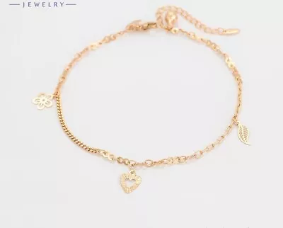 9K 9ct Yellow Gold Plated Ladies Sizeable Adjustable (9-11”) ANKLE CHAIN Anklet • £8.99