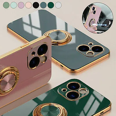 Luxury Plating Ring Stand Case For IPhone 15 14 Plus 13 12 11 Pro Max XR XS 8 7 • $9.99