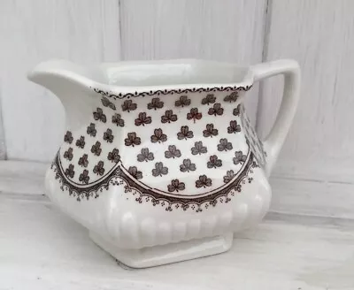 Adams Ironstone Sharon Creamer Brown Shamrock • £6