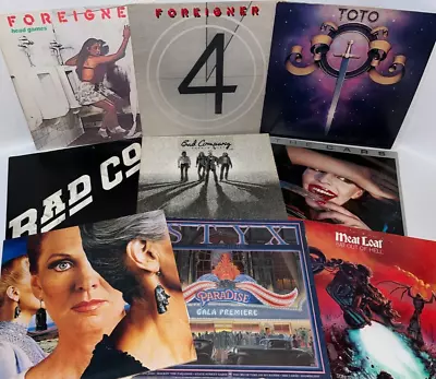 Classic Rock Vinyl LP Lot Foreigner Toto Bad Company The Cars Styx Meat Loaf • $50