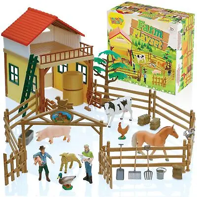 Learning Minds Farm Set For Kids - Childrens Farm Barn + Animals Toy Playset • £19.50