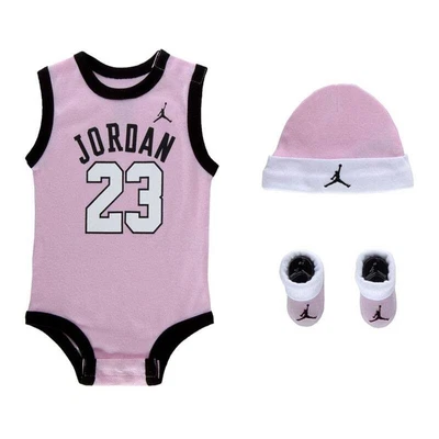 $28.99 • Buy 3 Piece Nike Air Jordan Girls Outfit Gift Set, Size 0-6 Months, Pink Black, MP