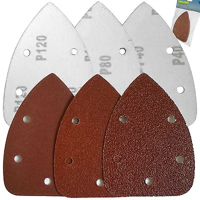 6 Palm Sander Pads. Palm Sanding Pads Triangle Detail Mouse Sheets Hook & Loop • £2.79