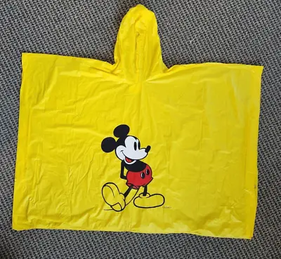 Vintage Mickey Mouse/Disney World Child's Rain Poncho-One Size/Unisex-Yellow • $6.99