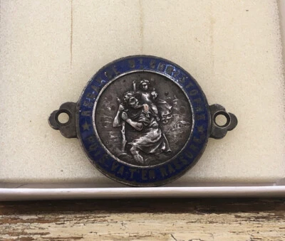 $79.99 • Buy Vintage Automobile Car Badge # Regarde St Christophe Puis Va T En Rassure France