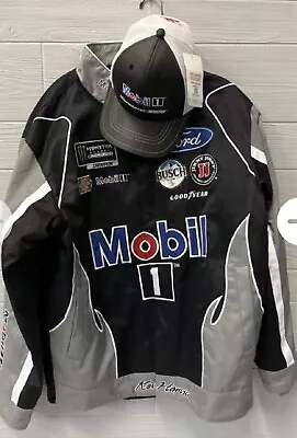 Kevin Harvick Nascar Mobil 1 Jacket Medium With Hat Stewart Haas • $49.99