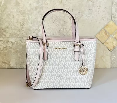 Michael Kors Jet Set Travel Xs Carryall Tote Shoulder Bag Mk Vanilla Pink • $104