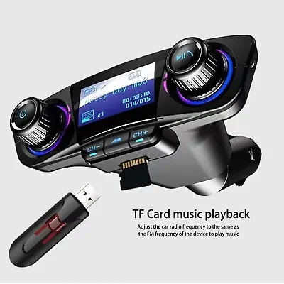 Universal Wireless Bluetooth Car Kit & Charger FM Transmitter Fits Cell Phones • £4.95