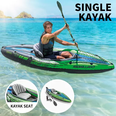 Intex Inflatable Kayak Boat K1 Sports Challenger 1 Seat Person Floating Oar Lake • $179.99