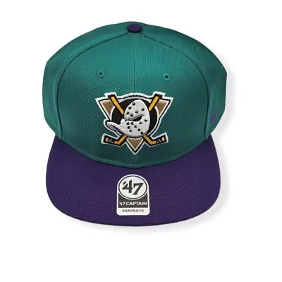 '47 Anaheim Ducks Captain No Shot 2T Teal/Purple Adjustable Snapback Hat Cap • $37.99