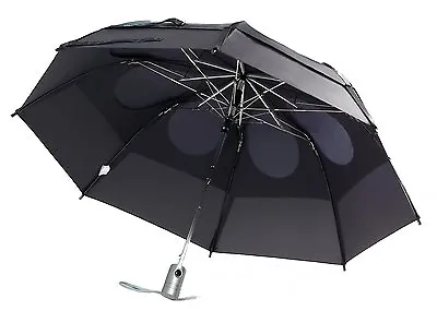 Gustbuster Metro Dual Canopy Collapsible AUTO OPEN 43  Umbrella Black Windproof • $39.95