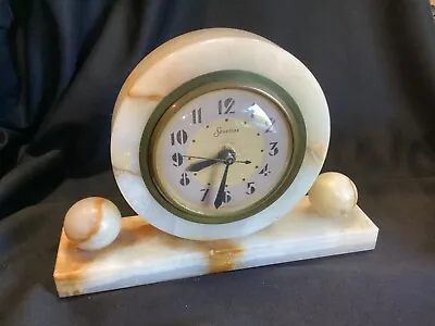 Vintage Art Deco Sessions Alabaster Desk Or Mantel Clock • $49.99