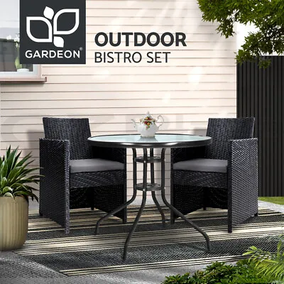 $211.95 • Buy Gardeon Outdoor Setting Dining Chairs Table Bistro Set Patio Furniture Wicker