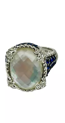 Judith Ripka  Mother Of Pearl  Sterling 925 CZ Ring Size 6.25 • $63.20