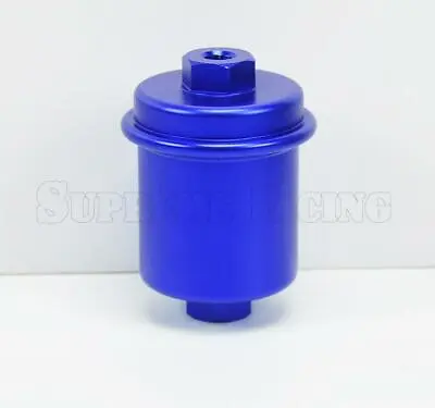 Blue Inline Fuel Filter High Flow 100 Micron Cleanable M12x1.25 M14x1.5 Fitting • $40.24