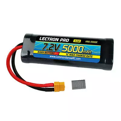 Common Sense RC Lectron Pro NiMH 7.2V (6-cell) 5000mAh Flat Pack With XT60 Conne • $39.99