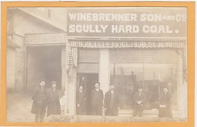 Real Photo Postcard RPPC - Men Outside Of Winebrenner Son & Co Hard Coal Store • £48.20
