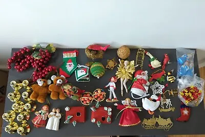 Vintage Christmas Ornaments Huge Lot MCM Bells Angels Birds A2 • $30