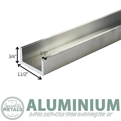 1.1/2  X 3/4  Aluminium U-Channel Trim X 1/8  Wall - Aluminium Channel U Profile • £15.14