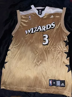 Rare Vintage Adidas NBA Washington Wizards Caron Butler Gold Jersey. • $35