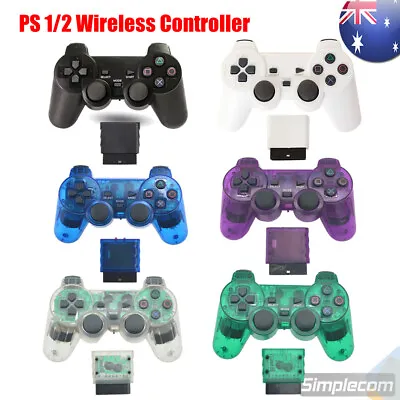 $19.95 • Buy 2.4 Wireless Gamepad Game Controller Dual Vibration For PlayStation 1/2 PS1 PS2