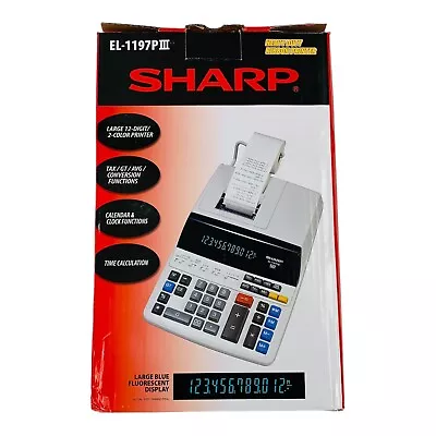 Sharp 12 Digit Commercial Printing Calculator EL-1197PIII • $59.99