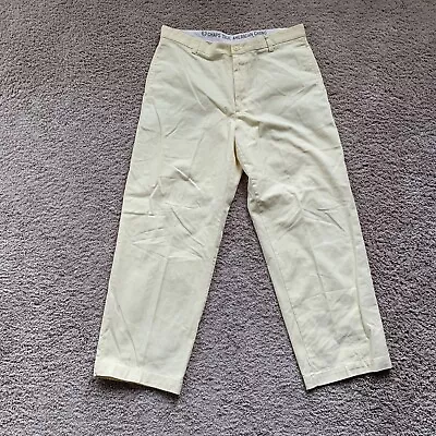Chaps Pants Men 36 X 30 Yellow Chino Pockets True American Flat Front • $18.99