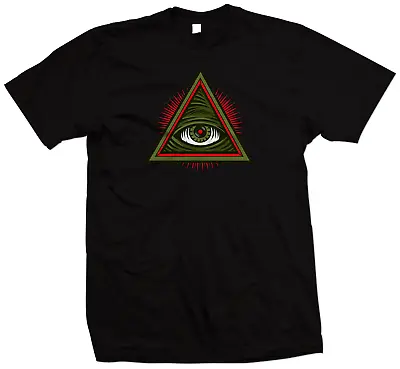  Illuminati Pyramid Eye T Shirt - Secret Society Cult Conspiracy Theory • £10.99