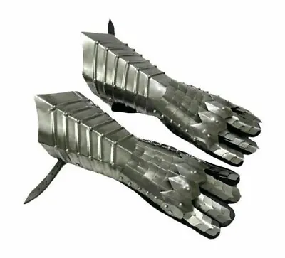 Medieval Gauntlets Pair Iron Steel Gloves Armor Halloween Costume New Year Gift • $65