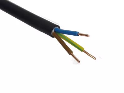 Outdoor Electrical Cable 1.5mm / 2.5mm 3 Core Tuff-wire Black UV Resistant PVC • £3.39