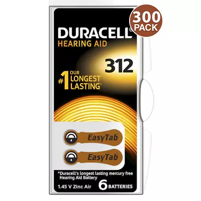 Duracell Size 312 Hearing Aid Batteries PR41 P312 (300 Pack) • $104.49