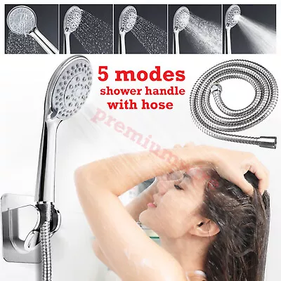 High Pressure Shower Head 5 Settings Handheld Shower Heads Spray With 5 FT Hose • $8.99