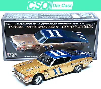 Mario Andretti 1968 Mercury Cyclone AUTOGRAPHED Uni Of Racing 1/24 Die Cast NEW • $114.99