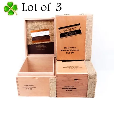 Lot Of 3 Nestor Miranda Collection Habano Empty Wood Cigar Box 7  X 5.5  X 4  • $16.65