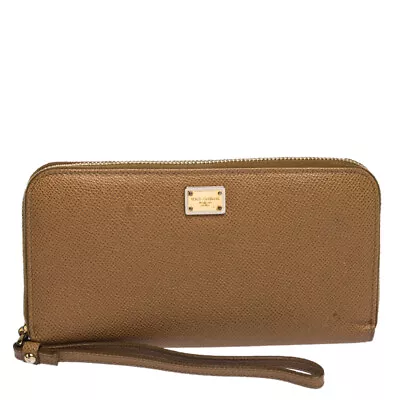 Dolce & Gabbana Tan Leather Strappy Zip Around Wallet • £137.94