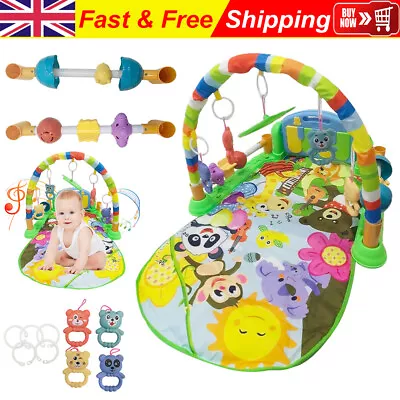 3 In 1 Baby Gym Play Mat Lay & Play Fitness Pad Music And Lights Fun Piano Toys • £19.94