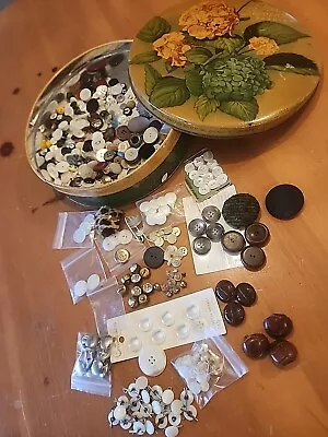 Lot Of Mixed Vintage Antique Modern Buttons Mother Of Pearl Rhinestone Wood Plus • $20