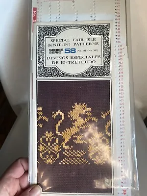 Fair Isle Scarf Knit In Pattern Series 58 No. 291-No. 300. Pattern Kit New • £5.22