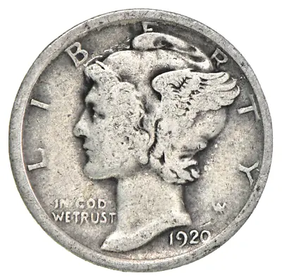 1920-P Mercury 90% Silver Dime Good BEST VALUE ON EBAY Free Shipping W/Tracking • $3.99