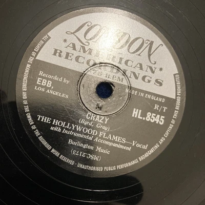 £7 • Buy 78 Rpm Rec-R’n’R-Hollywood Flames-Crazy