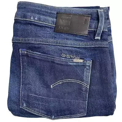 G Star Raw Jeans Dark Blue High Rise Slim Fit Stretch Denim W32 • $49