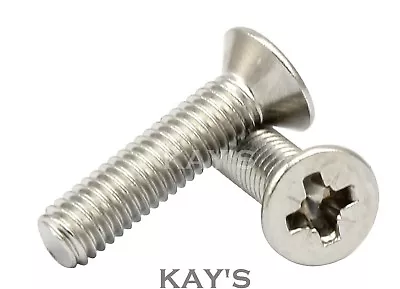 M1.6 (1.6mmØ) POZI COUNTERSUNK MACHINE SCREWS A2 STAINLESS POZIDRIVE CSK BOLTS • £0.99