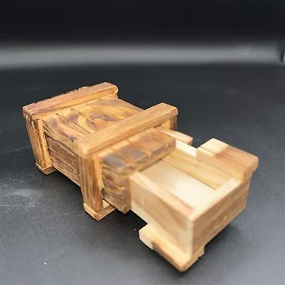 Military Ammunition Mini 4x3” Replica Box Wooden Magic Puzzle Hidden Compartment • $10.98