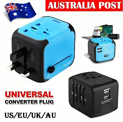 $34.99 • Buy USB Wall Charger Universal World Travel Power Adapter US/UK/EU/AU Plug Converter